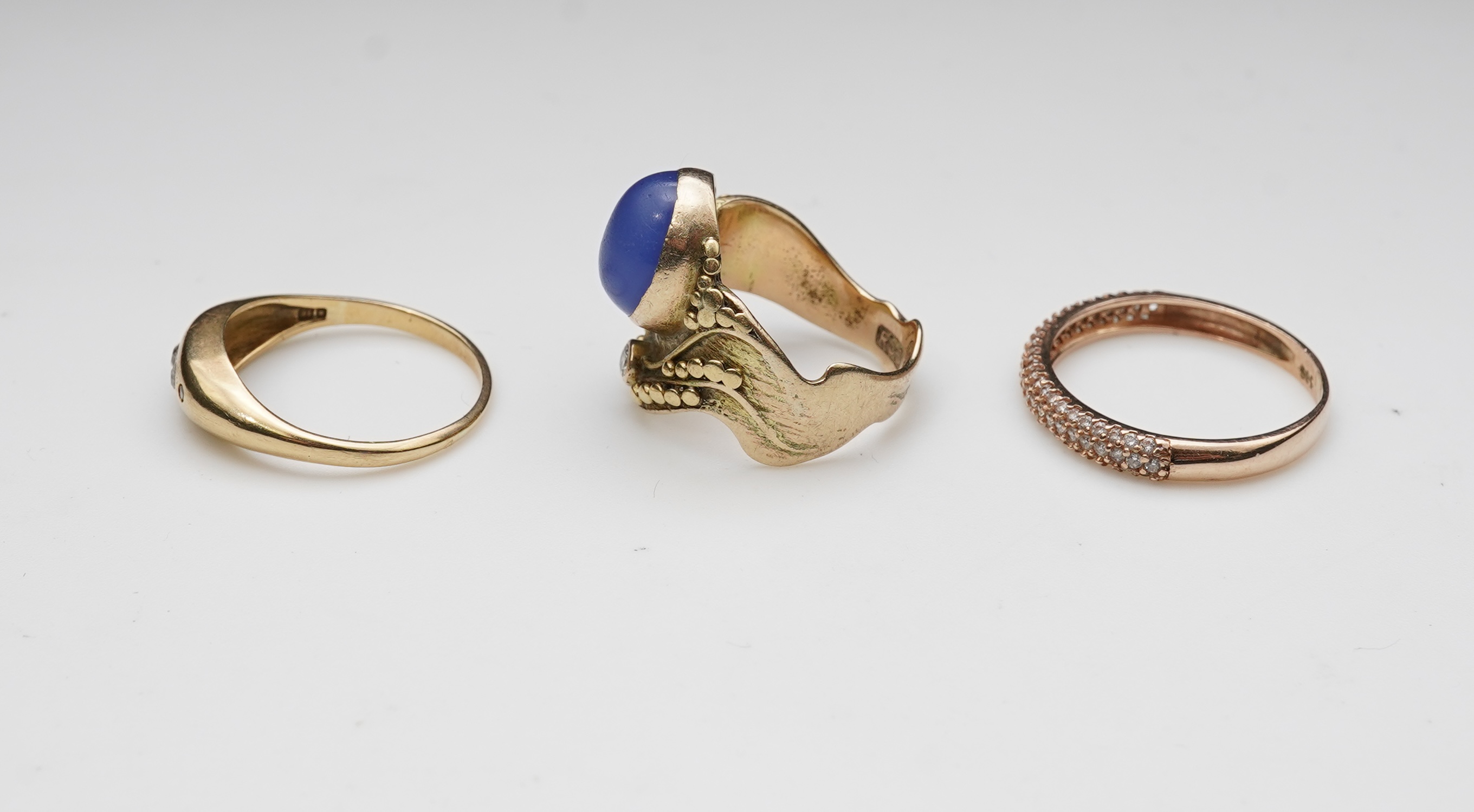 Three gold rings